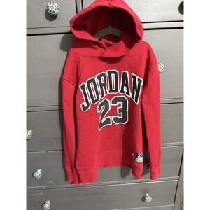 Nike Jordan Big Boy 23 Fleece Pullover Hoodie Size M Color Gym Red
